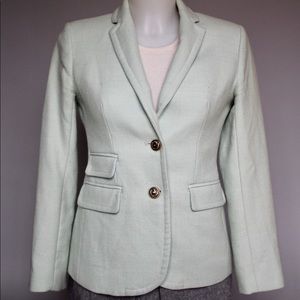 J Crew Mint Blue Wool Blazer